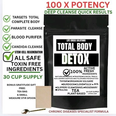 TOTAL  BODY DETOX WITH BINDER-TARGETED PARASITES,BLOOD,DISEASES- TEA