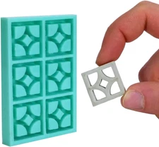 Mini Breeze Block Mold, Starlight Crossroads Screen Blocks, 1:12 Scale Mid Centu