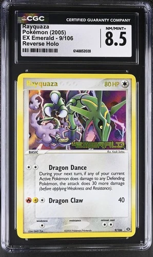 Pokemon Rayquaza 9/106 Reverse Holo EX Emerald - CGC 8.5