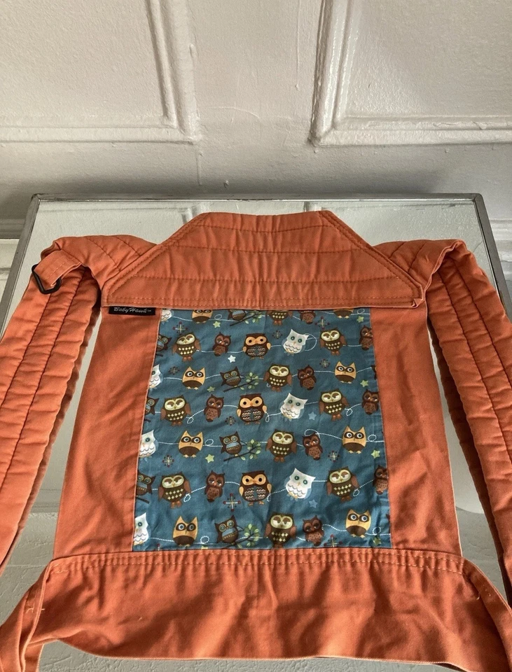 Portabebés Baby Hawk Mei Tai Pájaros Asiáticos Búho Marrón Naranja Otoño Otoño Foto 4 de 4