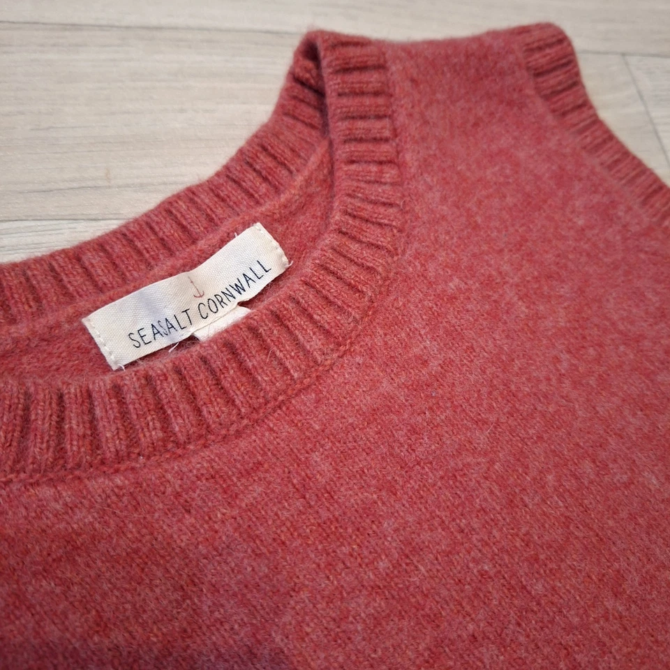 Womens Size 8 Seasalt Cornwall Merino Wool East View Pink Knitted Vest - Image 2 of 2