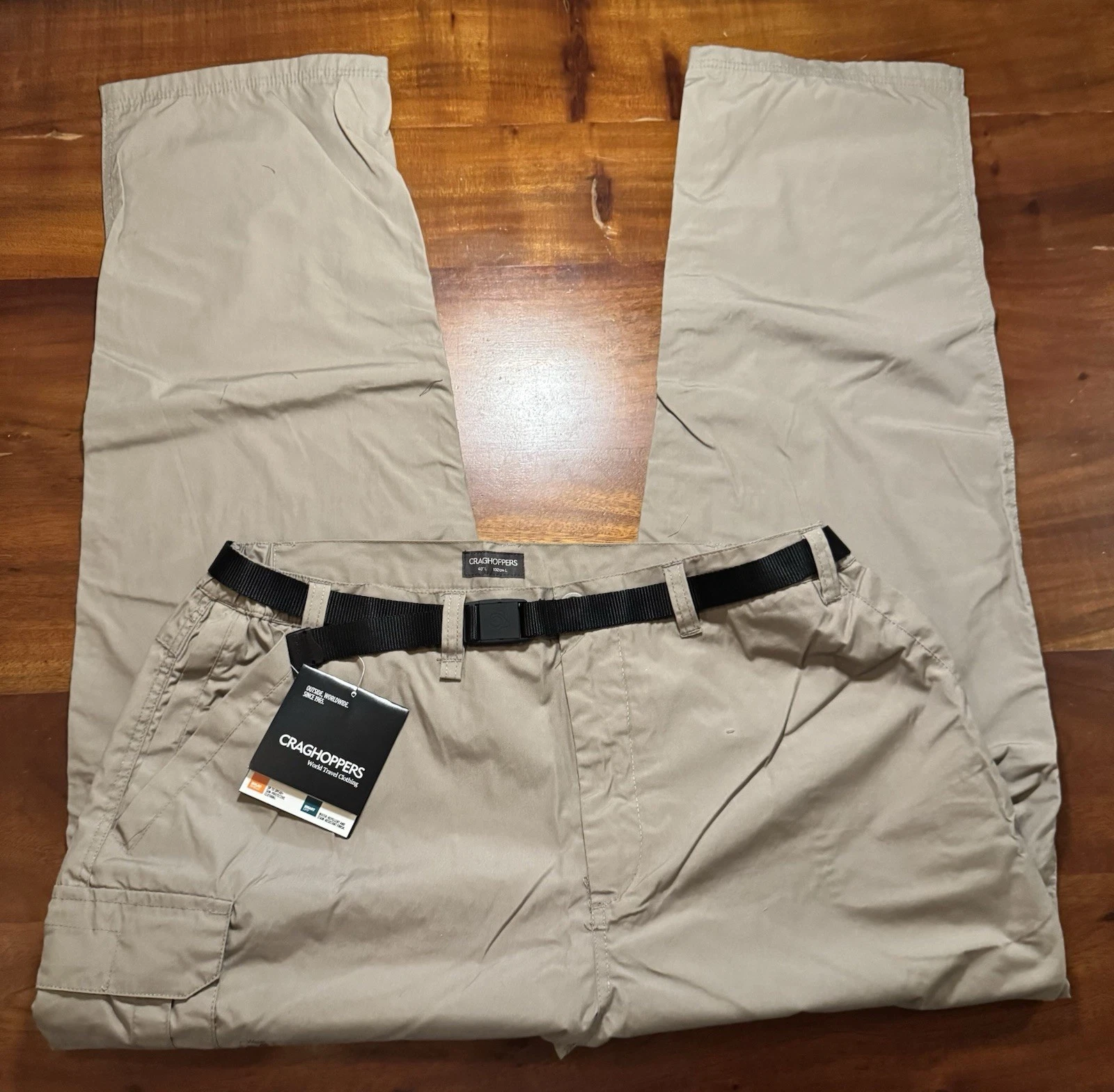 Craghoppers Mens Classic Kiwi Hiking Belted Pants Sun Protection Hiking 40 - NEW