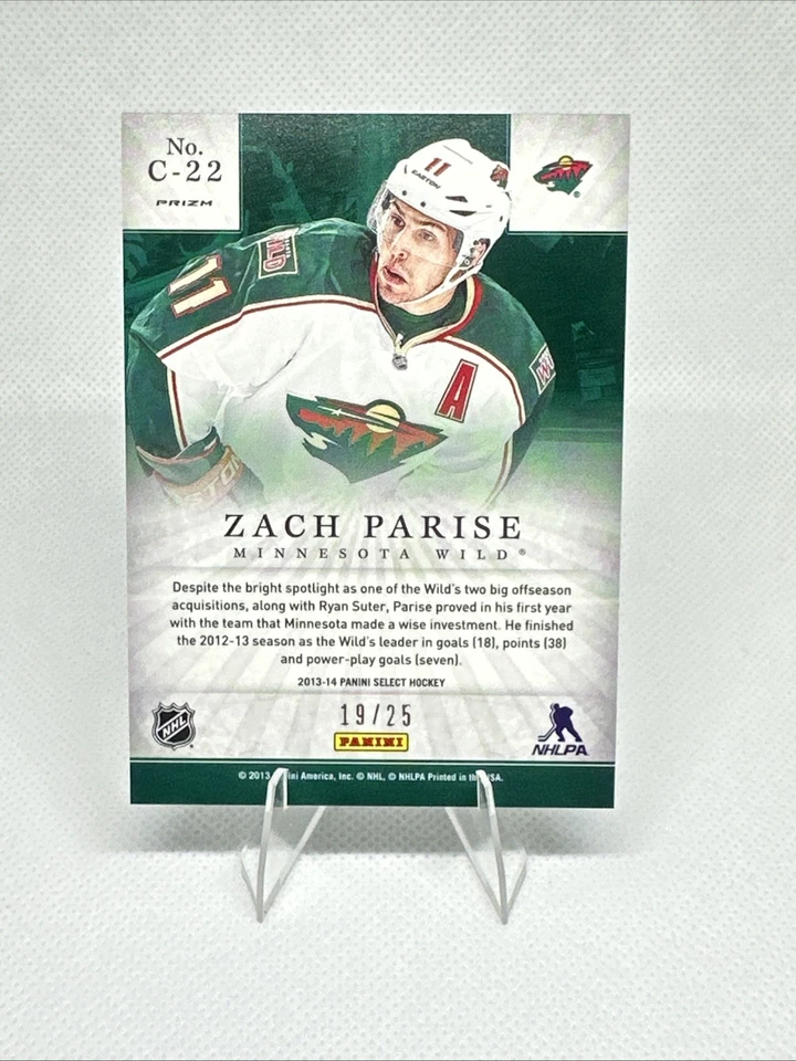 2013-14 Panini Select - Cornerstone Zach Parise #C-22 Silver Prizm /25 - Image 2 of 2