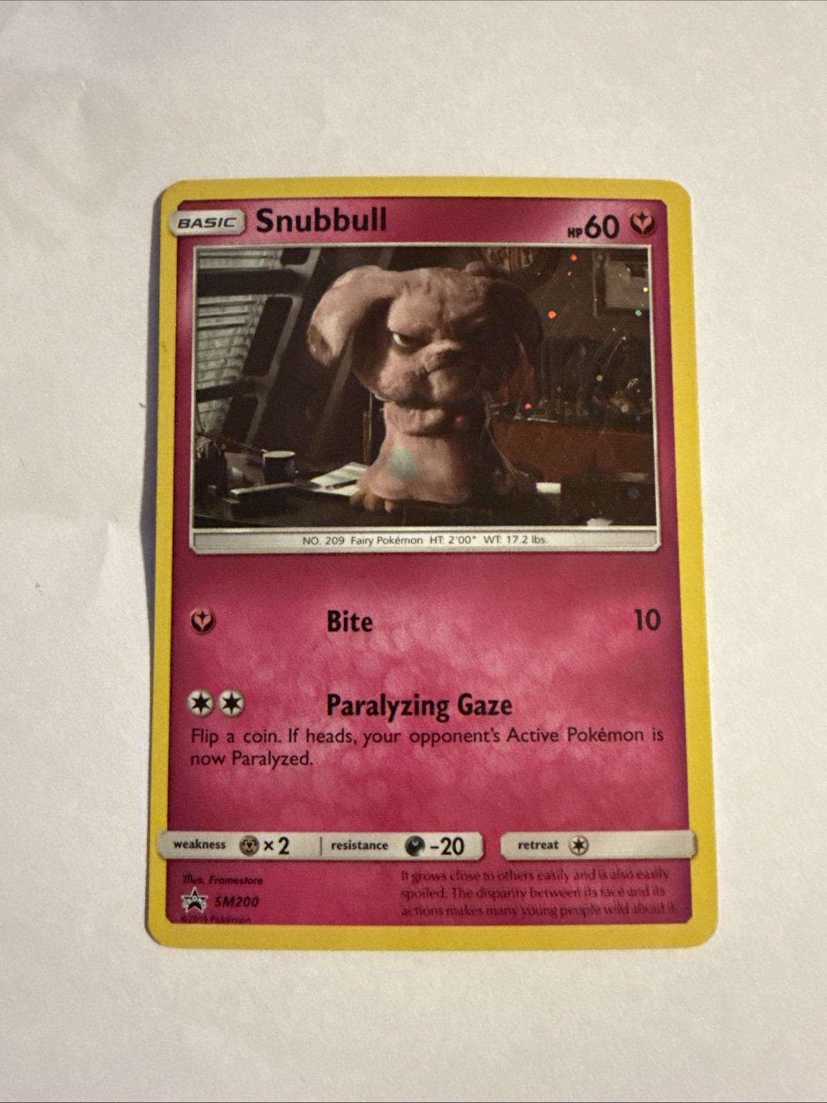Pokemon Card Sun & Moon Promo Snubbull SM200 Holo Detective Pikachu LP/MP