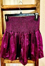 Purple Sparkly Dance Shorts High Waisted Elastic - Medium