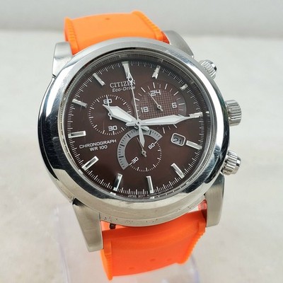 CITIZEN ECO-DRIVE CHRONOGRAPH H500-S049628 BROWN 24-HOUR 41MM MEN'S WATCH 