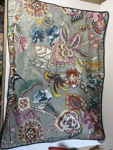 Vintage Set Of 2 Pier One Imports Pillow shams Standard Gray Floral Boho