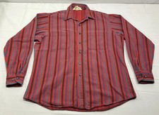 St. John's Bay VTG Big Mac Flannel Made in USA Striped Button Up Large Tall READ