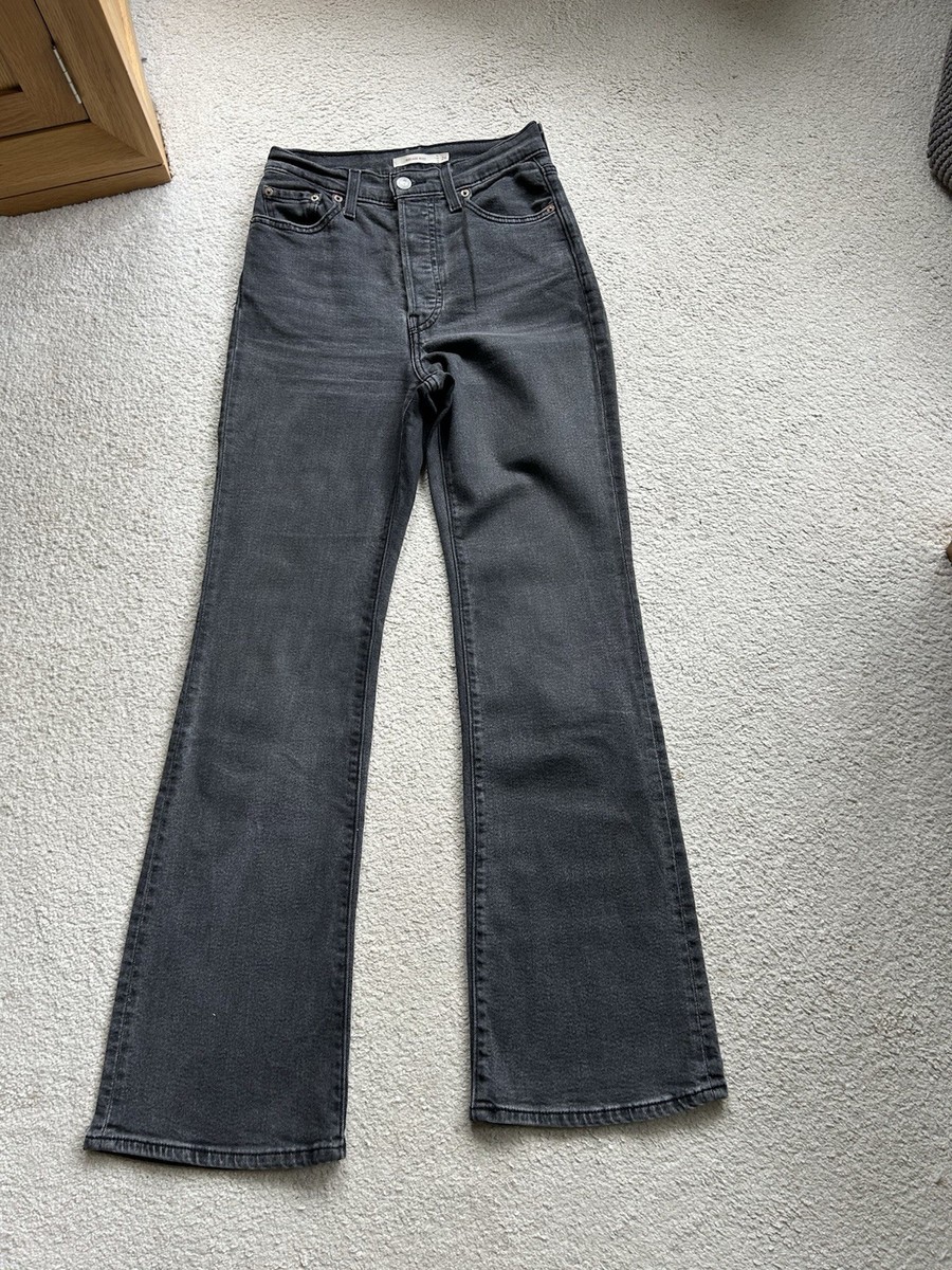 Levis Ribcage Boot Grey Women's Jeans W26 L31 (D4878) UK