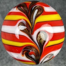 Contemporary Marble Gold Lutz Floral Flowery Swirl 1 1/2 Inches B25