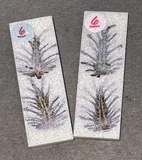 Knife Scales - Bookmatched Snowy Purple Resin with Stabilized Pine Cones - PNW