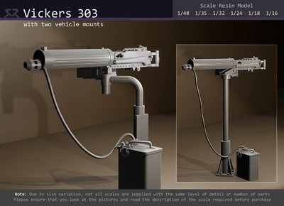 Vickers 303 mit Fahrzeughalterungen - 1/48, 1/35, 1/32, 1/24, 1/18, 1/16 Resinmodell