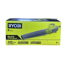 NEW OB Ryobi Corded Electric Jet Fan Leaf Blower Model RY421021 135MPH 440CFM