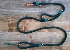 Dog Leashes-Handmade-The Guiding Grip 2 Leashes in 1 - Evergreen Spark Edition