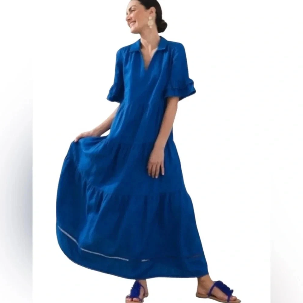 chico's blue dress Chico's Cold Shoulder Maxi Dress - My Crush . . . Another One I Didn't Wear
