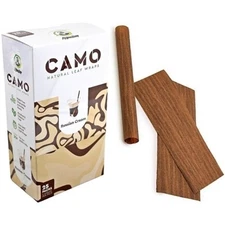 Camo Wraps - Russian Cream Flavor Natural Rolling Papers - Full Box, 25 Pouches