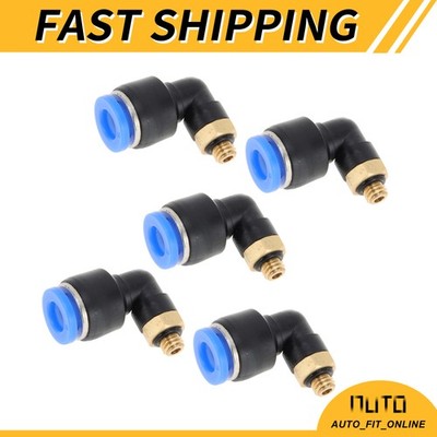 Push to Connect Air Fittings 1/4'' 90 Degree Air Line Quick Joint M5
