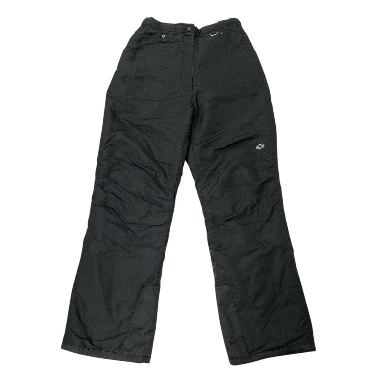 Slalom Ski Snow Pants Womens Medium Black Nylon Insulated Snowboarding Winter
