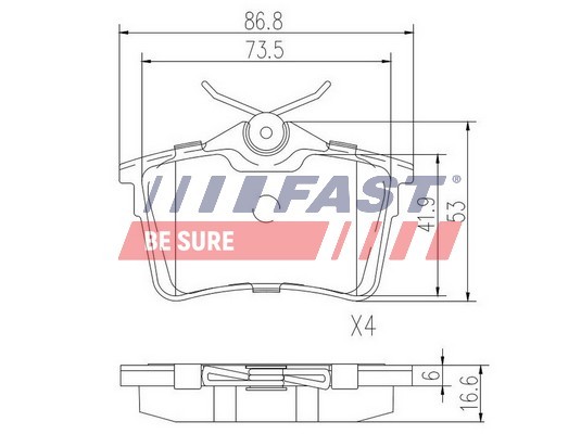 Fast BremsbeläGe BremsklöTze Hinten FüR CitroëN Berlingo B9 1.6 Hdi 90 FT29515-image