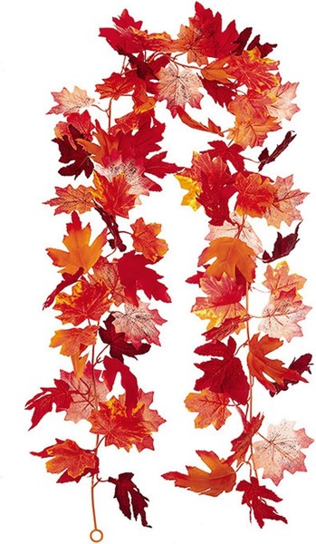 Herbstgirlande KüNstliche Pflanzen AhornbläTter 170Cm Deko FüR Herbst-image