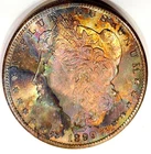 1899-O Gem BU ++ Morgan Dollar Monster End Roll Rainbow Toned PQ +