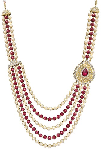 Base Metal Pearl Necklace Jewelry for 