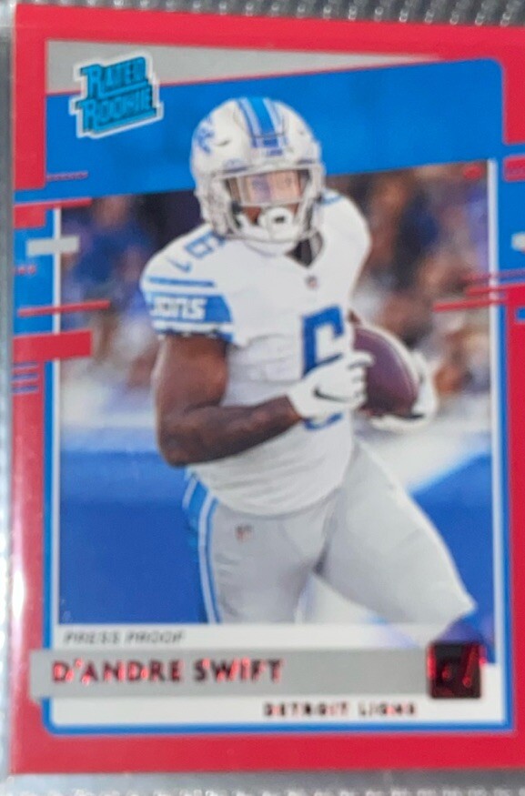 2020 Panini Donruss - Rated Rookie Press Proof Red #309 D'Andre Swift (RC)