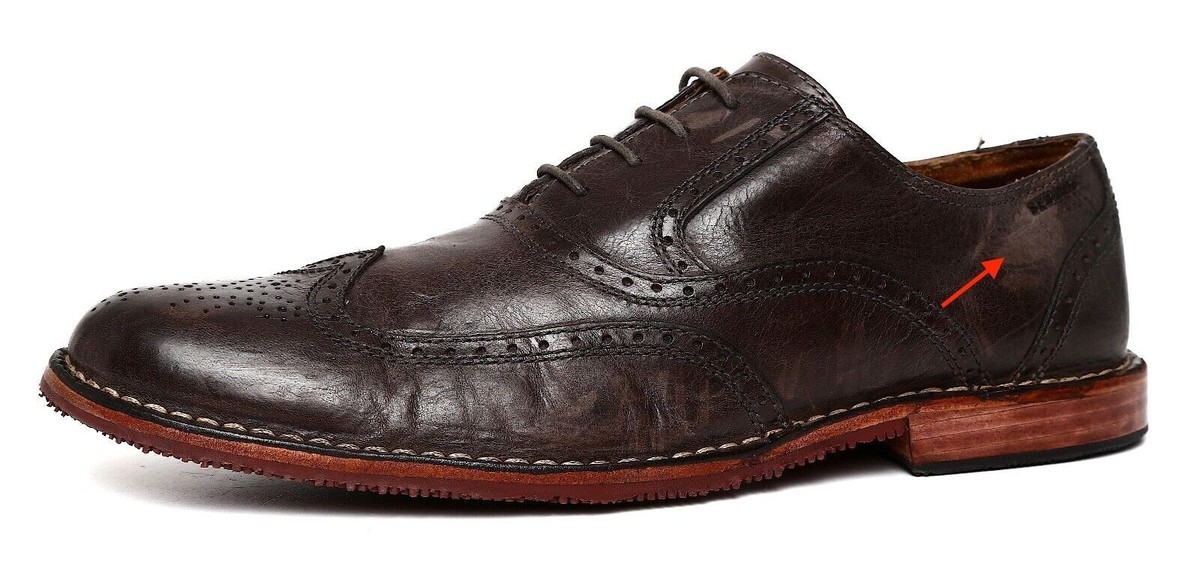 Sebago Brattle Wingtip Leather Oxford Charcoal Grey Mens  display picture 3