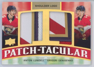 2021-22 Upper Deck Premier Dual Rookie Patch-Taculars Shoulder Logos Gold 5/5