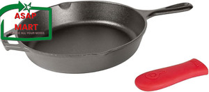 Lodge 5-Quart Cast Iron Deep Skillet With Cover & Silicone Handle Holder Set