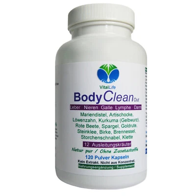 VITALLIFE BODY Clean Out 12 Kräuter + Bitterstoffe 120 Pulver Kapseln NATUR pur. 26507-1