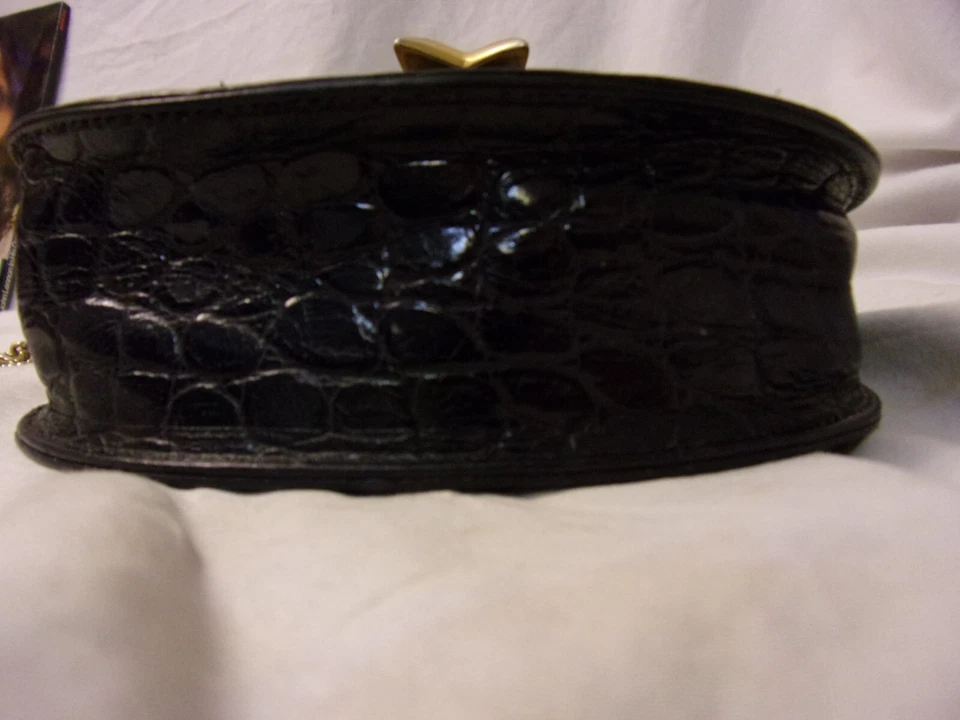 Precioso bolso vintage de cocodrilo de cuero genuino Glen Miller para Ann Turk en relieve Foto 3 de 4