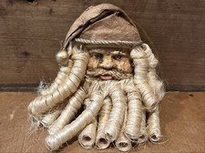 Vintage Handmade Pulp Paper Santa Face Christmas Ornament