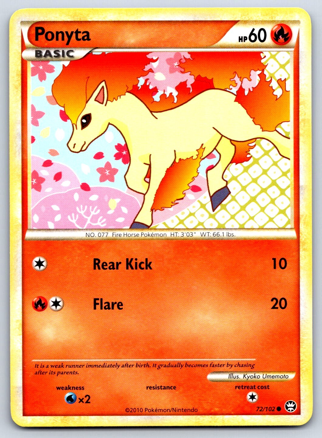Ponyta - HGSS Triumphant 72/102 Kyoko Umemoto Pokemon 151 Card LP