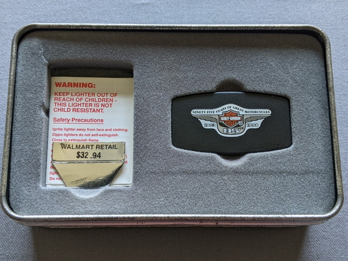1998 HARLEY DAVIDSON 95th ANNIVERSARY BLACK ZIPPO LIGHTER 1998 HARLEY DAVIDSON 95th ANNIVERSARY BLACK ZIPPO LIGHTER