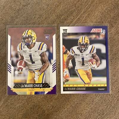 2021 Score Ja Marr Chase Lot (2 Cards: Base + 1991 Throwback Rookie Insert)