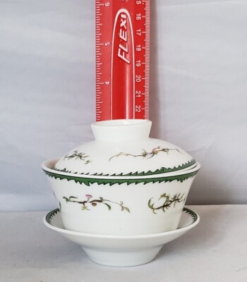 RENAUD LIMOGES SI KIANG / LONG JIANG- 6 SETS OF  3 PC TEACUP SET- NIB