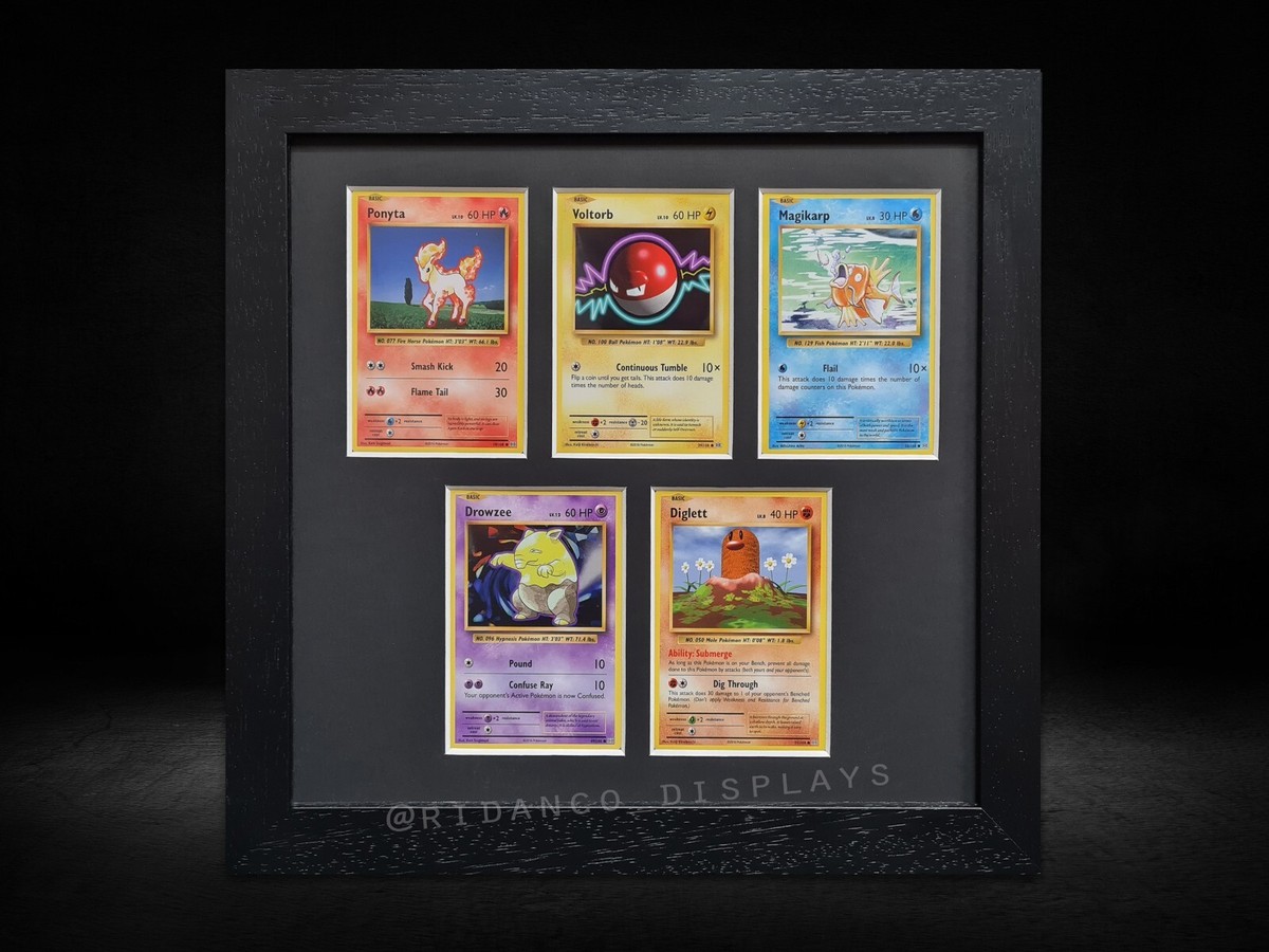 Ridanco Wooden 6 Trading Card Display Frame – Holds Pokémon, MTG, Yu-Gi-Oh! – UV Protective Cover, Black Finish