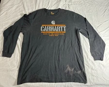 Carhartt Men's  Logo T-Shirt Long Sleeve - Blue (XL)