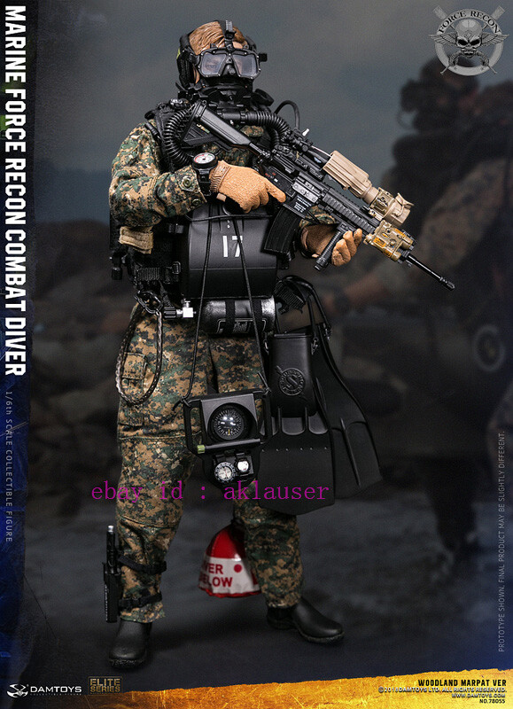 Damtoys 1/6 Dam78055 Us Marine Force Recon Combat Diver Woodland