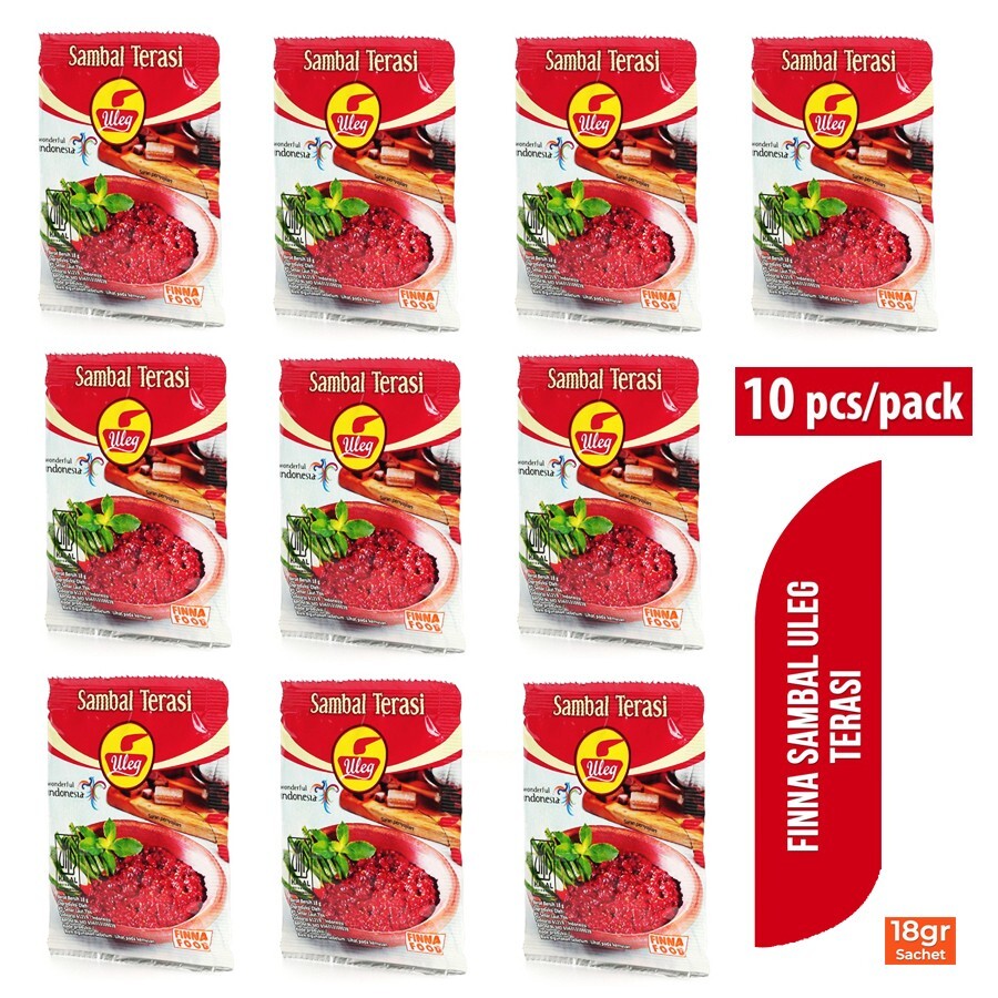 Sambal Uleg Finna Terasi Indonesia Food 18 gr 10 Packs, 10