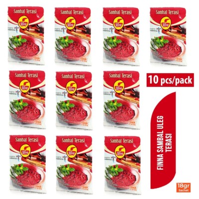 Sambal Uleg Finna Terasi Indonesia Food 18 gr 10 Packs, 10 Sachets