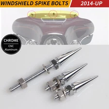 Chrome Spike Windshield Bolts For Harley Electra Street Glide FLHT FLHX 2014-UP