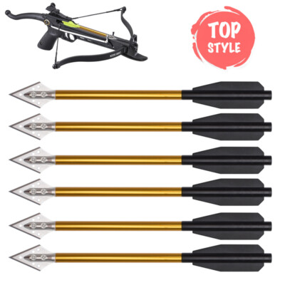 6.5'' 3/6Pcs Aluminium Crossbow Bolt Arrow Hunting Archery Fishing Target Arrows