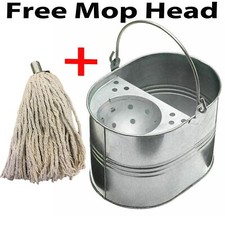 Stainless Steel Mop Bucket with Durable Metal Steel Clip Head for Floor Cleaning
