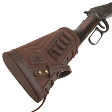 No Drilling Leather Rifle Ammo Buttstock Hunting Cheek Rest Pad for.308.22LR.357