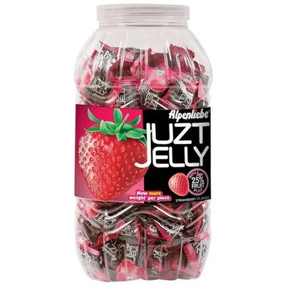 Alpenliebe Juzt Jelly, Strawberry Flavour Candy Jar, 832.5 g, Pack of 225 pc