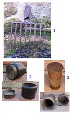 Lotto antichi attrezzi agricoli rurali forcone colino setaccio crivo zolfo