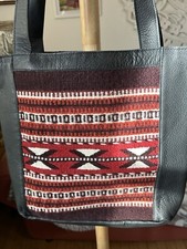 MZ Oaxaca Tribal Design Red Artisan Tote-Bag-EUC-preowned but unworn-Gorgeous