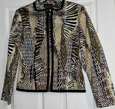 Nwt Vintage Giancarlo Ferrari Tribal Print Full Zip Jacket Style #373 Size 4